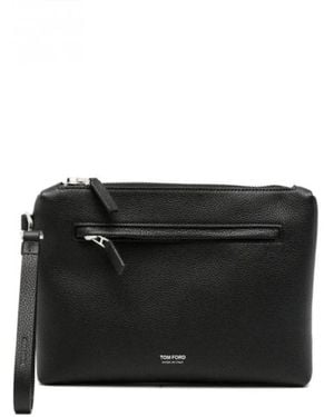 Tom Ford Zip Metal Leather Bag - Schwarz