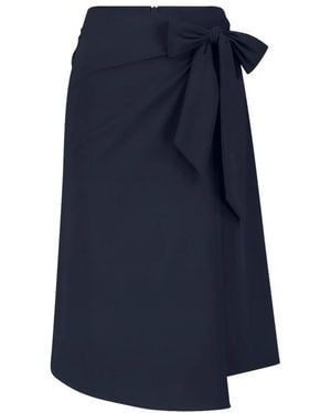 Jane Lushka Eleganter Midi-Wickelrock - Blau