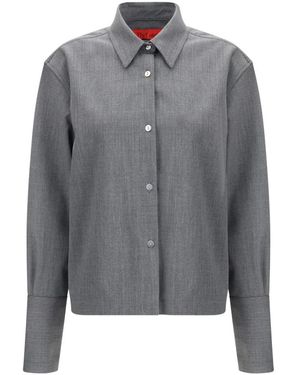 Thelatest Overhemden ,Grijs ,Wol Codie Long Sleeve Shirt