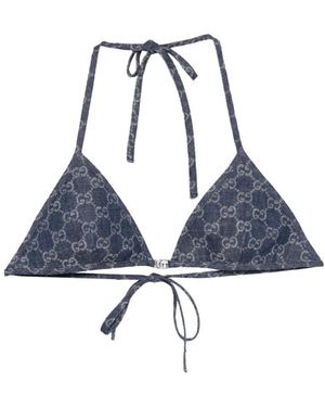 Gucci Triangolo Bikini-Oberteil - Blau
