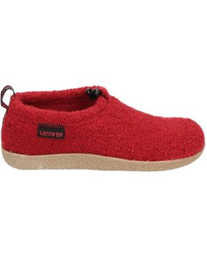Giesswein Schoenen ,Rood ,Rode Gesloten Pantoffels Met Bontvoering