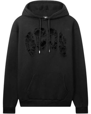 Gcds Hoodies & Sweatvesten ,Zwart ,Katoen Laser Logo Hoodie