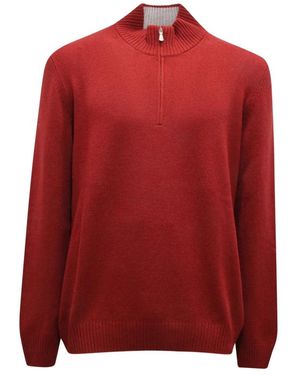 Gran Sasso Lupo Halbreißverschluss-Pullover - Rot
