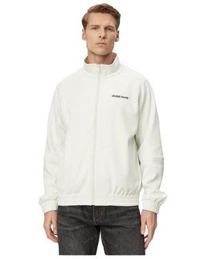 Guess Hoodies & Sweatvesten ,Wit ,Katoen Zip-Through Sweatshirt