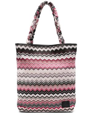 Missoni Tassen ,Veelkleurig ,Leer Zig Zag Tote Bag - Roze