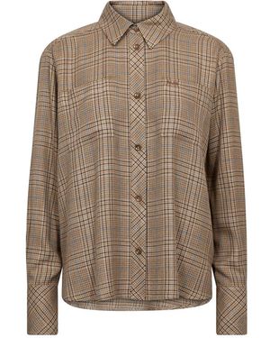 Mos Mosh Overhemden ,Blauw ,Wol Mmsanni Kalif Shirt - Bruin