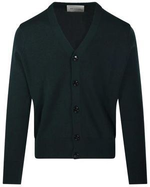 Ami Paris Truien & Vesten ,Groen ,Wol Adc Merino Round Neck Cardigan - Blauw