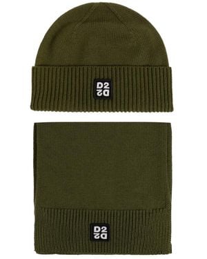 DSquared² Mütze Und Schal Set - Grün