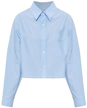 Alexander Wang Overhemden ,Blauw ,Katoen Logo Shirt