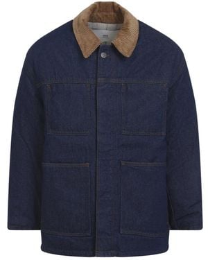 Ami Paris Padded Denim Jacket - Blue