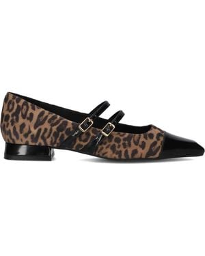 Lodi Schoenen ,Taupe Ballerina's Voor - Zwart