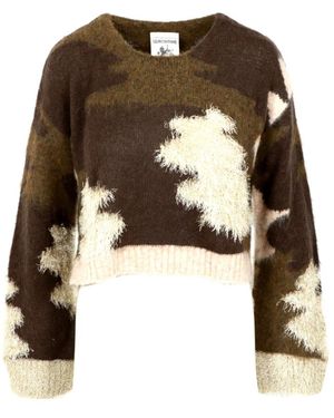 Semicouture Truien & Vesten ,Bruin ,Round-Neck Truien