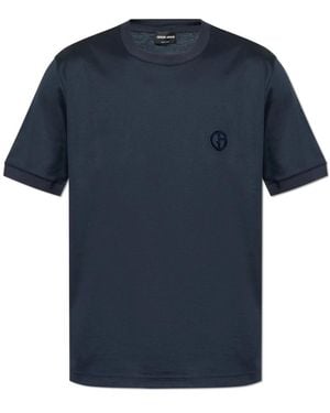 Giorgio Armani T-Shirt Mit Logo - Blau