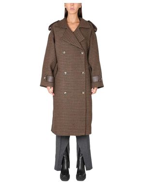 The Mannei Double-Breasted Coats - Marrón