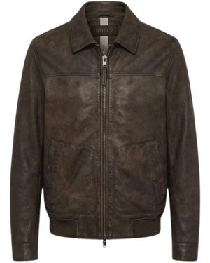Bully Jassen ,Bruin ,Leer Ant-At 01 Jacket