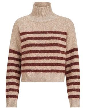 Brunello Cucinelli Dazzling Stripes Turtleneck - Bruin