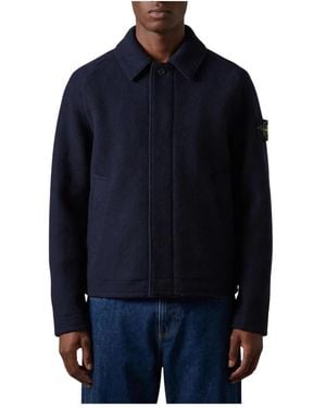 Stone Island Jassen ,Blauw ,Wol Jassen
