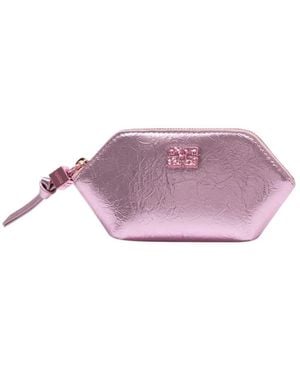 Ganni Metallic Hexagonal Pouch - Lila