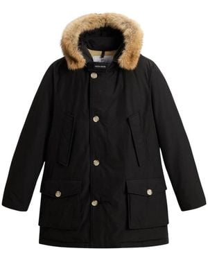 Woolrich Jassen ,Zwart ,Katoen Arctic Parka Met Afneembare Bontkraag