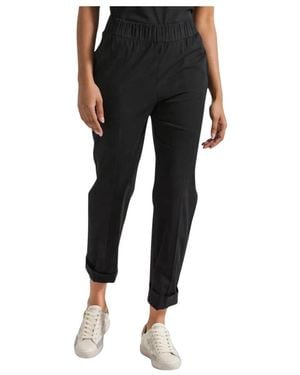 Deha Broeken ,Zwart ,Poplin Broek Met Opgerolde Zoom
