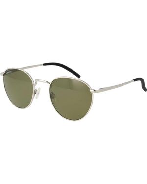 Serengeti Silberne Metall-Sonnenbrille Mit Grünen Gläsern
