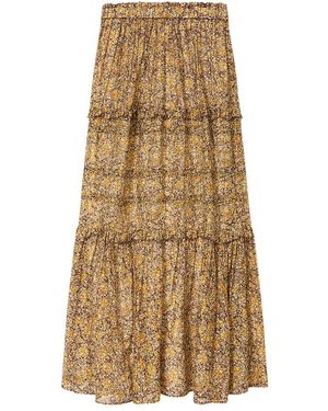 Isabel Marant Floral Voile Maxi Rok - Naturel