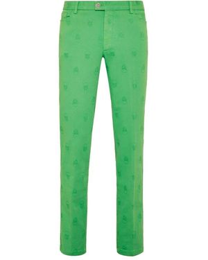 Philipp Plein Chinos Hosen Skull - Grün