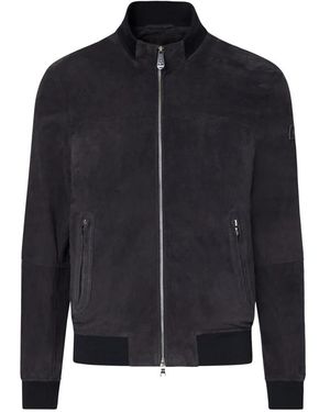 Peuterey Jassen ,Blauw ,Leer Sands Suede Bomberjack