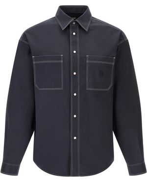 Fendi Overhemden ,Blauw ,Katoen Katoenen Shirt