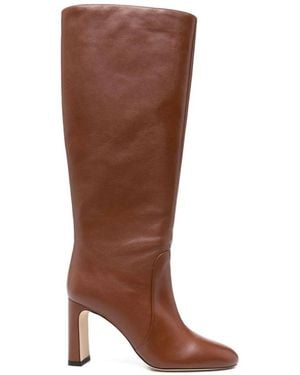 Stuart Weitzman Braune Leder-Stiefeletten