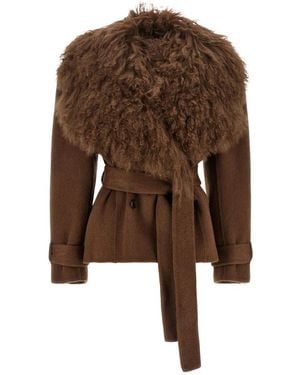 GIUSEPPE DI MORABITO Belted Coats - Marrón