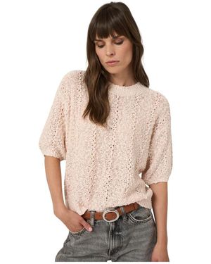 Repeat Cashmere Strukturierter Baumwollmischpullover - Pink