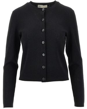 Tory Burch Pointelle Viskose-Cardigan - Schwarz