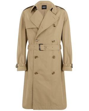 BOSS Trench Coats - Natural