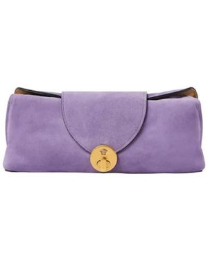 Versace Tassen ,Paars ,Leer Vivian Suede Clutch