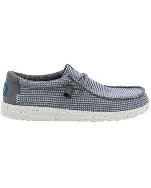 HEYDUDE Hellgraue Sport-Mesh-Herrenschuhe - Blau