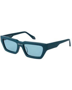Replay Accessoires ,Blauw ,Plastic Zonnebril Met Accenten