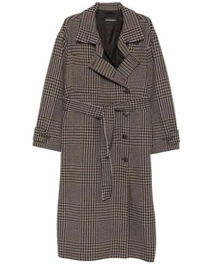 Emporio Armani Double-Breasted Coats - Marrón