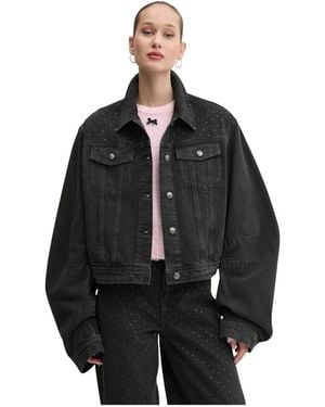 ROTATE BIRGER CHRISTENSEN Jassen ,Grijs ,Denim Denim Jacket - Zwart