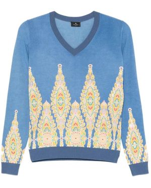 Etro V-Neck Knitwear - Blu