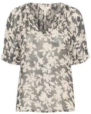 Part Two Blusa Negra Con Estampado Stitch Leaf, Mujer, Talla - Multicolor