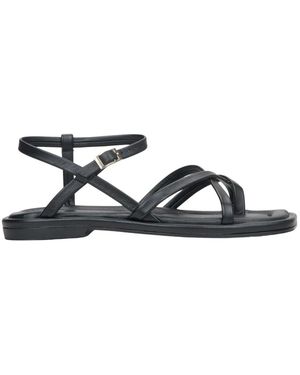 ESTRO Schwarze ledersandalen mit dünnen kreuzriemen er00115135 - Blau