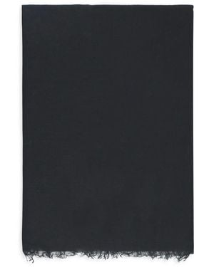 Rick Owens Schwarzer leinen seiden foulard mit mikrofransen