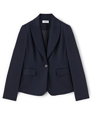 mötivi Enkelrijige Blazer Met Revers - Blauw