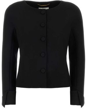 Chloé Collarless Fitted Jacket - Zwart