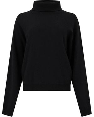 Vince Truien & Vesten ,Zwart ,Wol Cropped Turtleneck Sweater