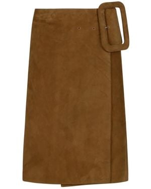 Ami Paris Leather Skirts - Brown