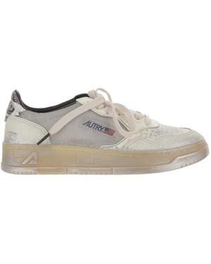 Autry Schoenen ,Grijs ,Leer Medalist Low Super Vintage