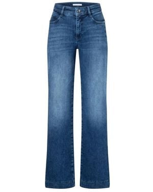 M·a·c Weite Bein Jeans Authentisch Mittelblau
