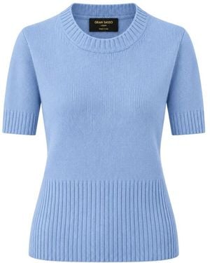Gran Sasso Truien & Vesten ,Blauw ,Trui Met Ronde Hals